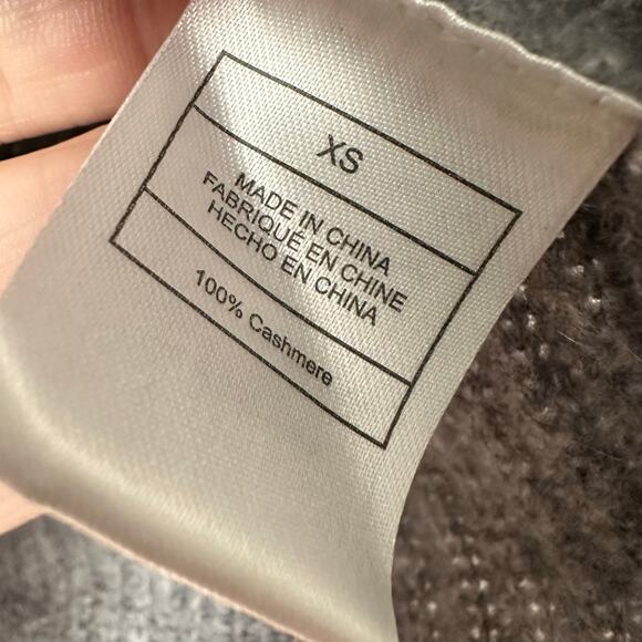 Quince Mongolian Cashmere Fisherman Pullover Hoodie XS Gray - Picture 6 of 8